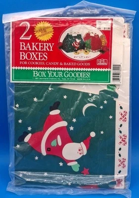 NEW NOS Vintage 1991 Jeanmarie Creations Poly-Lined Bakery Boxes 6.75"x7"x4.25" - Image 1 of 4