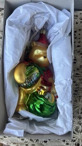 Disney Winnie The Pooh Adorno de Vidrio 2000 ~Raro~ Adorno Nuevo En Caja Regalo de Navidad - Imagen 1 de 3
