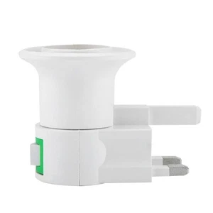 E27 UK Plug Socket Wall Adapter for Screw Bulb Converter Lamp Holder - Picture 1 of 9
