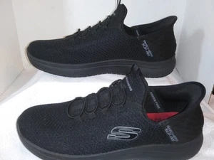 Schwarze Skechers Slipper Herrenschuhe Größe 11 rutschfest Arbeit Komfort - Bild 1 von 7
