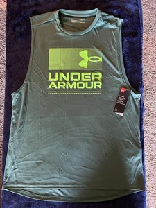 Under Armour Velocity Men’s Heat Gear Sleeveless Loose Shirt LG Green - Picture 1 of 3