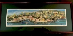 Portofino Ltd Ed. Signed/Numbered Peint Seaside Scene By Mara Sanguineti - Picture 1 of 5