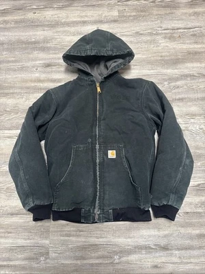 Carhartt 连帽夹克褪色黑色青少年尺寸 XL — 第 1/4 张图片