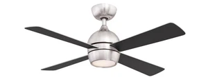 Fanimation Kwad 44" LED Indoor Ceiling Fan in Brushed Nickel with Opal Frosted - Picture 1 of 2