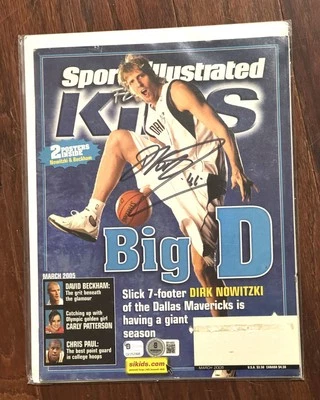 Dirk Nowitzki “BIG D” Signed Sports Illustrated Beckett COA NBA DALLAS MAVERICK - Image 1 of 3