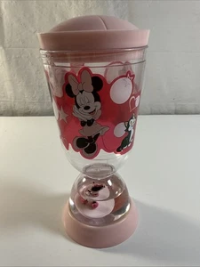 Minnie Mouse Tasse Becher Briefbeschwerer selten gebraucht Disney Kunststoff rosa ohne Strohhalm - Bild 1 von 8