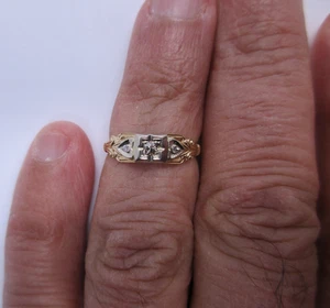 Vintage 14K Gold Diamant Ring Diamant = 0,07 Karat F-VS2 - Bild 1 von 10