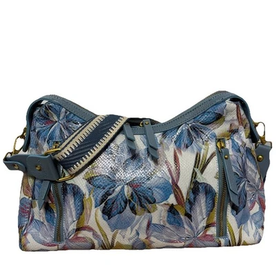 Cartera de cuero Sharif Legacy Milano con bandolera correa para el hombro-azul iris Foto 1 de 4