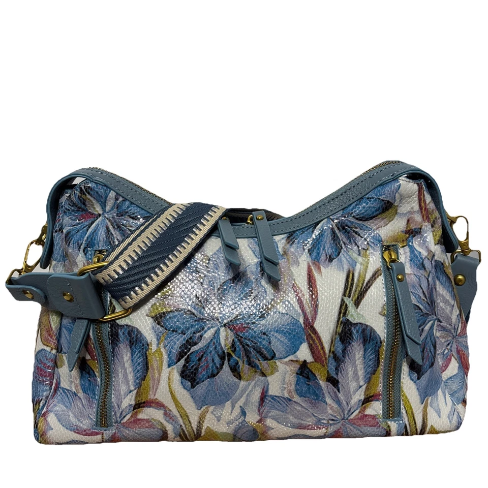 Sharif Legacy Milano 皮革挎包带斜挎包肩带-Iris 蓝色 — 第 1/4 张图片