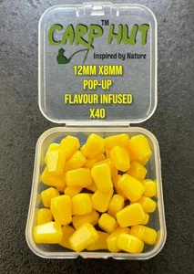 ESCA DA PESCA ARTIFICIALE INFUSA 12mm x 8mm GIALLA POP-UP FINTO SAPORE DI MAIS X40 - Foto 1 di 1
