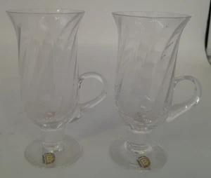 Dartington 24% Lead Crystal Irish Coffee Glasses x2 A65 G490 - Picture 1 of 13