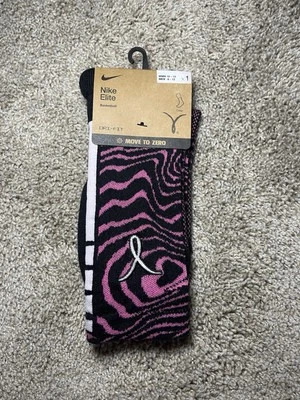 NWT Large 8-12 Nike Kay Yow Pink Breast Cancer Elite Socks FZ3074-600 Basketball - Image 1 of 4