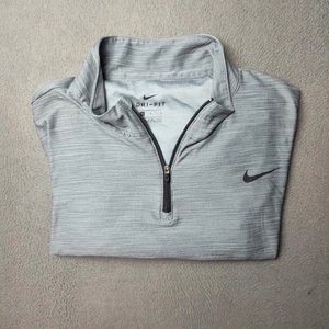 Nike Dri-FIT 1/4 Zip Pullover Mens Large Gray Running Training Top 940177-065 - Picture 1 of 11