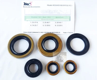 FOR Kawasaki KD80 '75-'81 KD100 '76-'79 KM100 MC1 '73-'75 Oil Seal Kit 6pcs New - Imagen 1 de 4