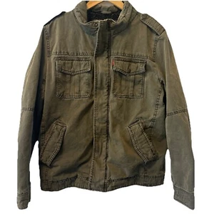 Chaqueta Levi's Trucker Para Hombre Grande Marrón Denim Manga Larga Cuello Simulado Cremallera Completa - Imagen 1 de 22