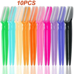 10Pcs Eyebrow Razor Shaver Blade Face Hair Trimmer Makeup Beauty Derma Tools - Picture 1 of 10