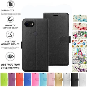 Funda protectora abatible billetera para libros bolsa de cuero para Google Pixel 3A - Imagen 1 de 13
