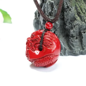 Collana Gioielli Energia Ciondolo Drago Cinabro Designer Naturale Vintage - Foto 1 di 9
