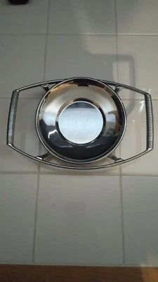 Corning Ware P-11-M chrome metal casserole dish holder rack trivet cradle - Image 1 of 4