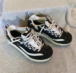 Skechers Womens Preowned Shape Ups Black/White Walking Shoes, Size: 7.5 #JJ37+4 - Picture 1 of 7
