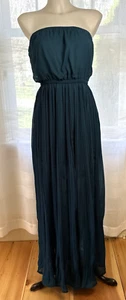 Ya-Los Angeles Maxi Dress Sz SM Teal Green Strapless Boho Beach Homecoming - Picture 1 of 13