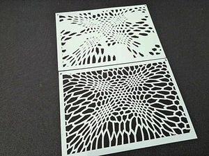 Set of 2pcs KRYPTEK CAMOUFLAGE Camo Pattern Airbrushing Stencil Vehicle Bike DIY - Picture 1 of 2