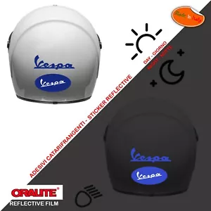 Adesivi casco rifrangenti vespa blu ovale sticker helmet reflective 1 pz. - Foto 1 di 4