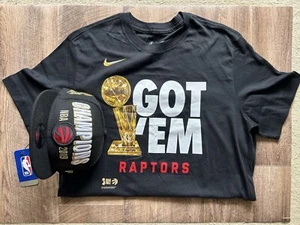 Toronto Raptors 2019 NBA Championship Nike Tee (Medium) & New Era Hat BNWT - Imagen 1 de 1