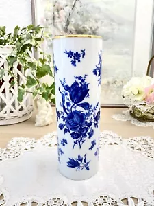PMR Jaeger & Co. Bavaria Vase mit Kobalt Rosendekor u. Goldrand Germany - Bild 1 von 10