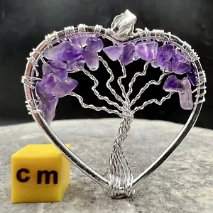 Amethyst Heart Tree of Life Pendant - Handcrafted Love and Spiritual Healing - Picture 1 of 1