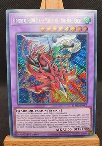 Yu-Gi-Oh! Elementarheld Flammenflügel Höllenwut SECRET RARE BLMR NEAR MINT EN - Bild 1 von 1