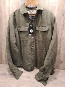 Volcom Larkin Jacket Sherpa Green Size L Mens - Picture 1 of 2
