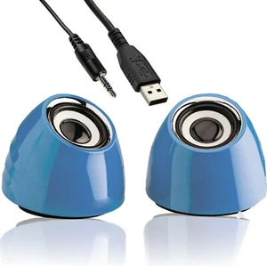 Blau 6 W Tragbarer Laptop PC Tablet Lautsprecher Kit USB AUX 2.0 Stereo Aktiver Sound - Bild 1 von 12