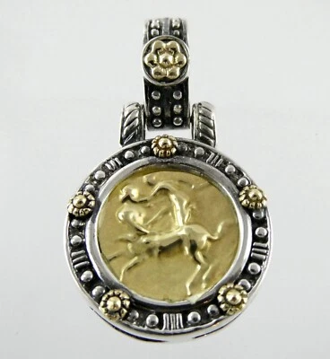 Colgante potenciador 925 Tagliamonte plata esterlina centauro oro amarillo 18k Foto 1 de 4