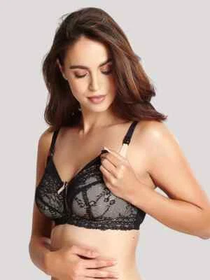 NWT Panache 5821 Sophie Nursing Bra Wireless US/UK 36HH Black - image 1 of 3