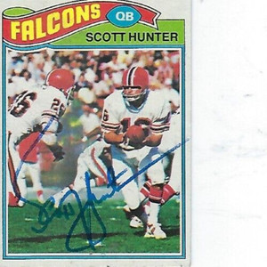 SCOTT HUNTER SIGNED 1977 TOPPS #157 - ATLANTA FALCONS