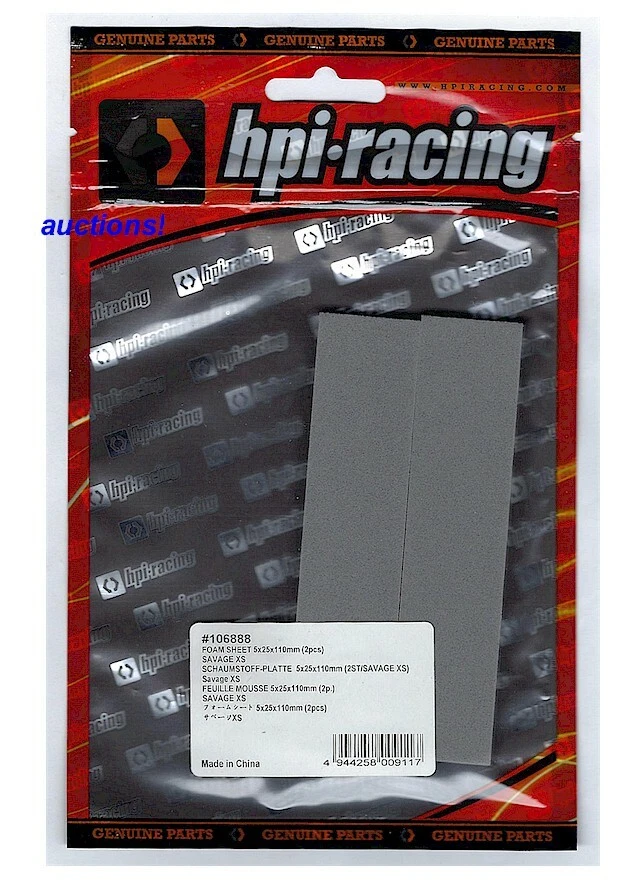 HPI Racing 106888 Savage XS Flux SS Foam Sheet 5x25x110mm (2) for Battery Mount - Image 1 of 1