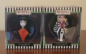 BEETLEJUICE and LYDIA Collectible Vinyl Figure Set By Culturefly Tim Burton NEW - Picture 1 of 5