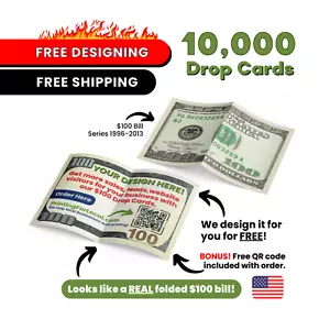 10000 Money Drop Cards Printed, Marketing Cards, Business Cards Printed, Flyers - Picture 1 of 9