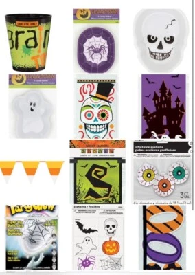 UNIQUE Halloween Party Supplies Candy Dishes-Loot Bags-Banners-Balloons-Etc..YOU CHOOSE