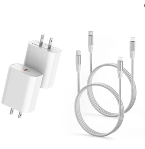 iPhone Charger Fast Charging MFi Certified 2 Pack 20W PD USB-C Wall Charger and - Zdjęcie 1 z 7