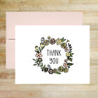 Floral Wreath Thank You Stationery Set, Set of 4 PRINTED A2 Cards & Envelopes