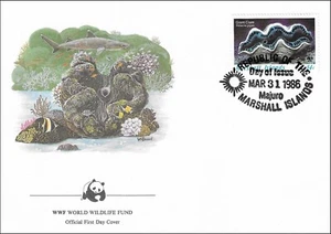 Giant Clam Tridacna Gigas Largest Shellfish Species Marshall Islands FDC 1986 - Picture 1 of 1