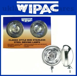 2 x 5 INCH STAINLESS STEEL SPOTLAMPS SPOTLIGHTS S6066 OEM WIPAC FOR BMW MINI - Picture 1 of 5