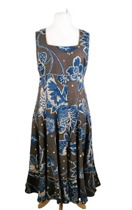 FENN WRIGHT MANSON UK 12 Women's Dress Grey Blue 100% Linen Midaxi - Picture 1 of 6