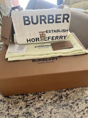 AUTENTICA NUOVA BORSA A TRACOLLA CON LOGO PICCOLO BURBERRY BIANCA