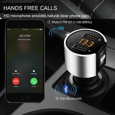 Bluetooth 4.2 Wireless Handsfree Car FM Transmitter MP3 Player 2 USB Charger Kit