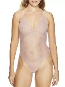 NearlyNude PALE MAUVE The Modern Geo Lace Bodysuit, US X-Small - Picture 1 of 4