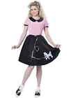 50s Hop Poodle Pink Rock Roll Greaser Bopper Retro Womens Costume
