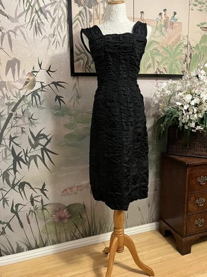 Vestido Suzy Perette Vintage Años 50 60 Tafetán Pequeño Negro Absolutamente Impresionante Foto 1 de 4